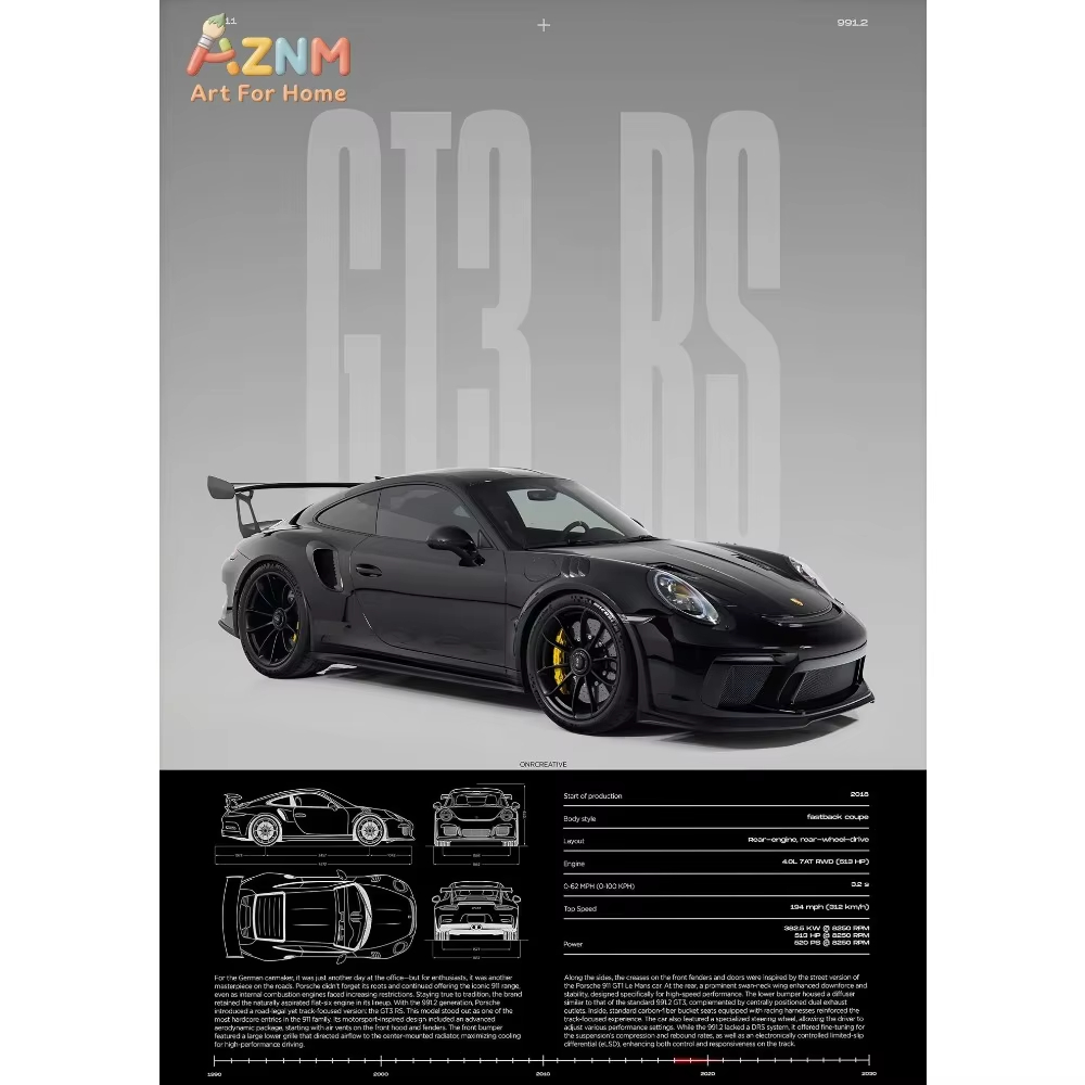 1 adet Minimalist 911 GT3-RS 7 - Car Accessories For Interior incelemesi ve fiyatı