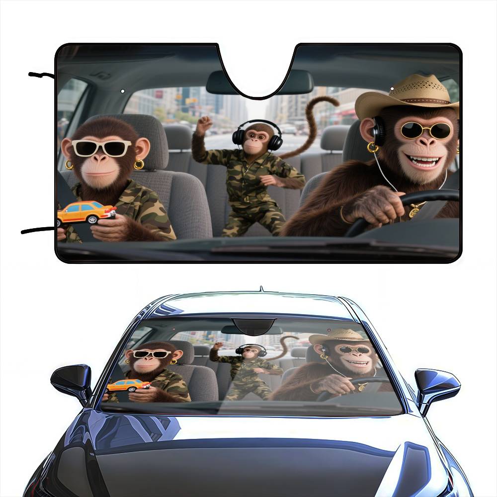 Komik Maymun Sürücü araba güne - Automatic Car Sunshade incelemesi ve fiyatı