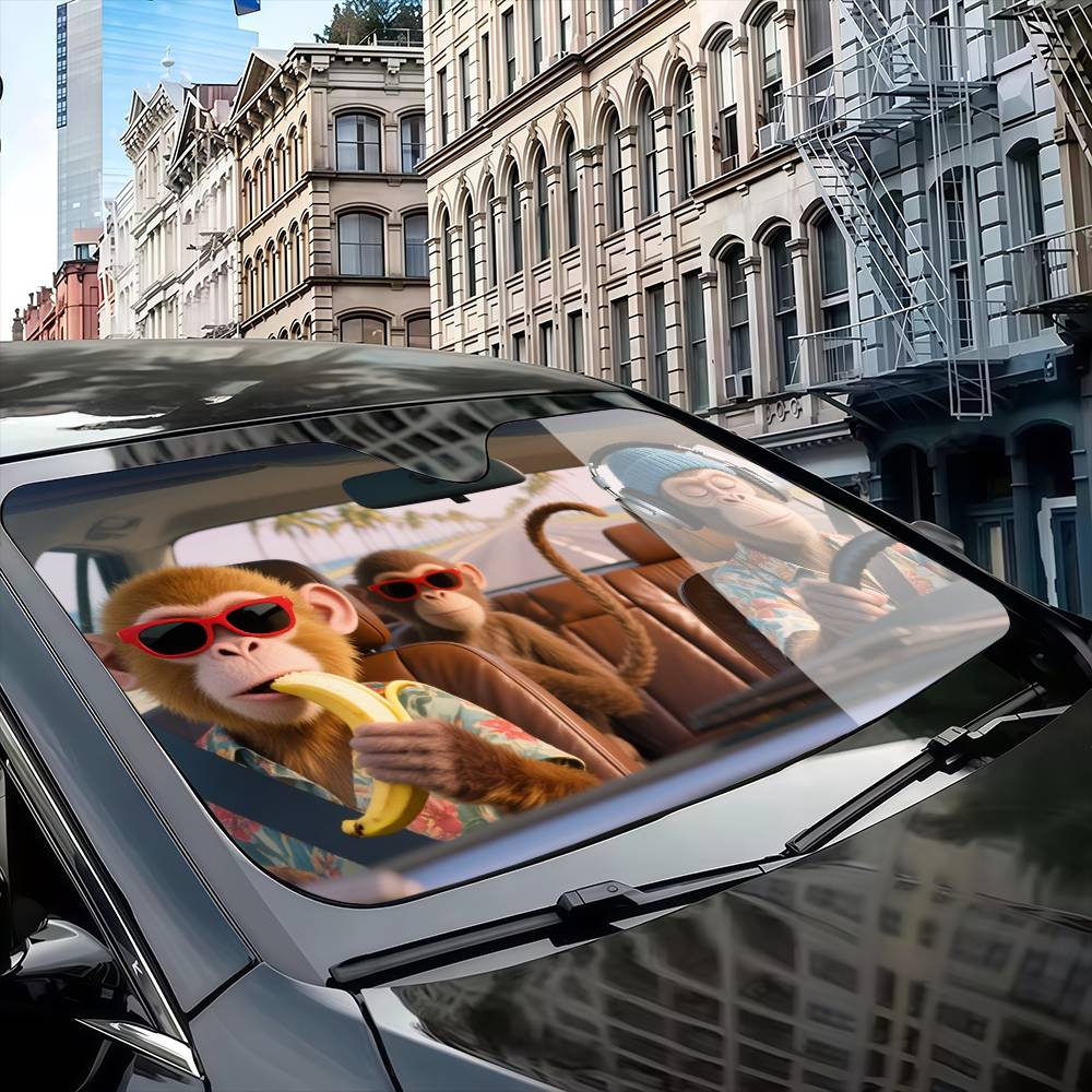 Komik Maymun Sürücü araba güne - Automatic Car Sunshade incelemesi ve fiyatı